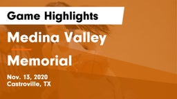 Medina Valley  vs Memorial  Game Highlights - Nov. 13, 2020