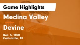 Medina Valley  vs Devine  Game Highlights - Dec. 5, 2020