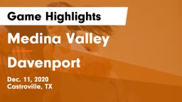 Medina Valley  vs Davenport  Game Highlights - Dec. 11, 2020