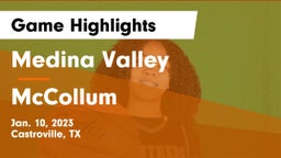 Medina Valley  vs McCollum  Game Highlights - Jan. 10, 2023