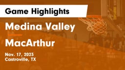 Medina Valley  vs MacArthur  Game Highlights - Nov. 17, 2023