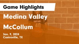 Medina Valley  vs McCollum  Game Highlights - Jan. 9, 2024