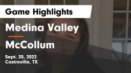 Medina Valley  vs McCollum  Game Highlights - Sept. 20, 2022