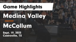 Medina Valley  vs McCollum  Game Highlights - Sept. 19, 2023