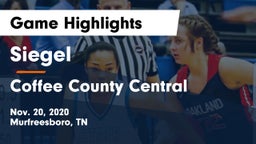 Siegel  vs Coffee County Central  Game Highlights - Nov. 20, 2020