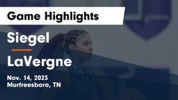 Siegel  vs LaVergne  Game Highlights - Nov. 14, 2023