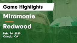 Miramonte  vs Redwood  Game Highlights - Feb. 26, 2020