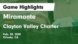 Miramonte  vs Clayton Valley Charter  Game Highlights - Feb. 28, 2020