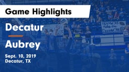 Decatur  vs Aubrey  Game Highlights - Sept. 10, 2019