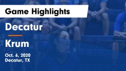 Decatur  vs Krum  Game Highlights - Oct. 6, 2020