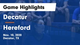 Decatur  vs Hereford  Game Highlights - Nov. 10, 2020