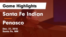 Santa Fe Indian  vs Penasco Game Highlights - Dec. 21, 2018