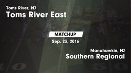 Matchup: Toms River East vs. Southern Regional  2016