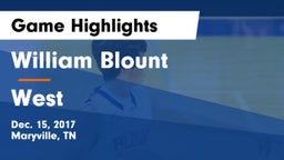 William Blount  vs West   Game Highlights - Dec. 15, 2017