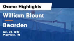 William Blount  vs Bearden  Game Highlights - Jan. 20, 2018