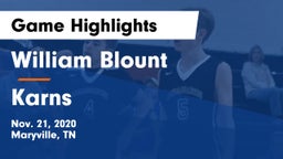 William Blount  vs Karns  Game Highlights - Nov. 21, 2020