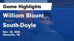 William Blount  vs South-Doyle  Game Highlights - Nov. 30, 2020