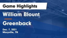 William Blount  vs Greenback  Game Highlights - Dec. 7, 2021