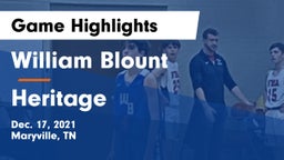 William Blount  vs Heritage  Game Highlights - Dec. 17, 2021