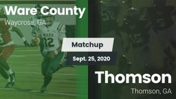Matchup: Ware County High vs. Thomson  2020
