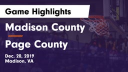 Madison County  vs Page County  Game Highlights - Dec. 20, 2019