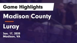 Madison County  vs Luray  Game Highlights - Jan. 17, 2020