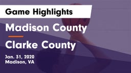 Madison County  vs Clarke County  Game Highlights - Jan. 31, 2020