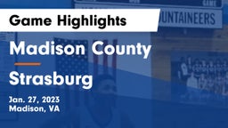 Madison County  vs Strasburg  Game Highlights - Jan. 27, 2023