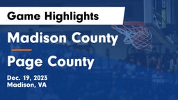 Madison County  vs Page County  Game Highlights - Dec. 19, 2023