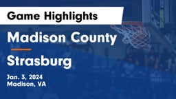 Madison County  vs Strasburg  Game Highlights - Jan. 3, 2024