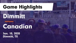 Dimmitt  vs Canadian  Game Highlights - Jan. 10, 2020