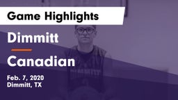 Dimmitt  vs Canadian  Game Highlights - Feb. 7, 2020