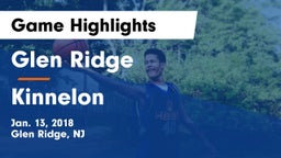 Glen Ridge  vs Kinnelon  Game Highlights - Jan. 13, 2018