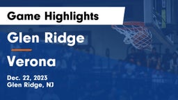 Glen Ridge  vs Verona  Game Highlights - Dec. 22, 2023