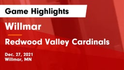 Willmar  vs Redwood Valley Cardinals Game Highlights - Dec. 27, 2021