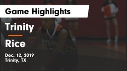 Trinity  vs Rice  Game Highlights - Dec. 12, 2019