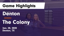Denton  vs The Colony  Game Highlights - Jan. 28, 2020