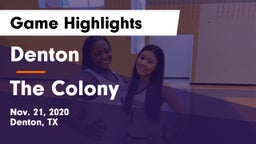 Denton  vs The Colony  Game Highlights - Nov. 21, 2020
