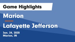 Marion  vs Lafayette Jefferson  Game Highlights - Jan. 24, 2020