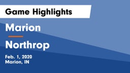 Marion  vs Northrop  Game Highlights - Feb. 1, 2020