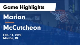 Marion  vs McCutcheon  Game Highlights - Feb. 14, 2020
