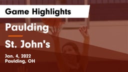 Paulding  vs St. John's  Game Highlights - Jan. 4, 2022