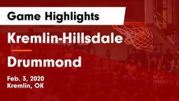 Kremlin-Hillsdale  vs Drummond   Game Highlights - Feb. 3, 2020