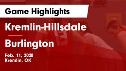 Kremlin-Hillsdale  vs Burlington  Game Highlights - Feb. 11, 2020