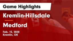 Kremlin-Hillsdale  vs Medford  Game Highlights - Feb. 15, 2020
