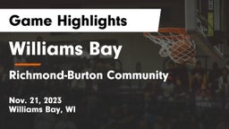 Williams Bay  vs Richmond-Burton Community  Game Highlights - Nov. 21, 2023