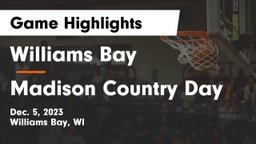 Williams Bay  vs Madison Country Day Game Highlights - Dec. 5, 2023