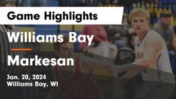 Williams Bay  vs Markesan  Game Highlights - Jan. 20, 2024