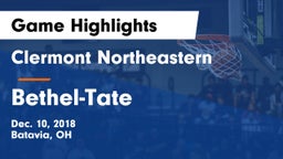 Clermont Northeastern  vs Bethel-Tate  Game Highlights - Dec. 10, 2018