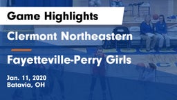 Clermont Northeastern  vs Fayetteville-Perry Girls Game Highlights - Jan. 11, 2020